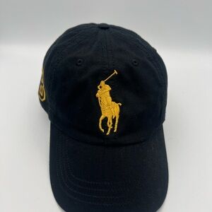Ralph Lauren Black Cap with Gold Embroidery